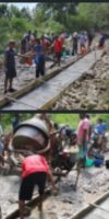 Swadaya, Masyarakat Melaksanakan Rabat Beton Di Desa Bamo,Kec Kota Komba, Kab. Manggarai Timur